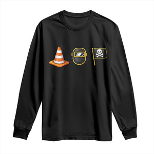 Pittsburgh Victory Icons Rebus Graphic IYKYK Meme Long Sleeve Shirt Hoist The Cone Welding Mask Jolly Roger Flag TS02 Black Print Your Wear