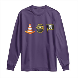 Pittsburgh Victory Icons Rebus Graphic IYKYK Meme Long Sleeve Shirt Hoist The Cone Welding Mask Jolly Roger Flag TS02 Purple Print Your Wear