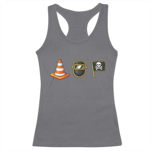 Pittsburgh Victory Icons Rebus Graphic IYKYK Meme Racerback Tank Top Hoist The Cone Welding Mask Jolly Roger Flag TS02 Charcoal Print Your Wear