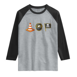 Pittsburgh Victory Icons Rebus Graphic IYKYK Meme Raglan Shirt Hoist The Cone Welding Mask Jolly Roger Flag TS02 Heather Gray Black Print Your Wear
