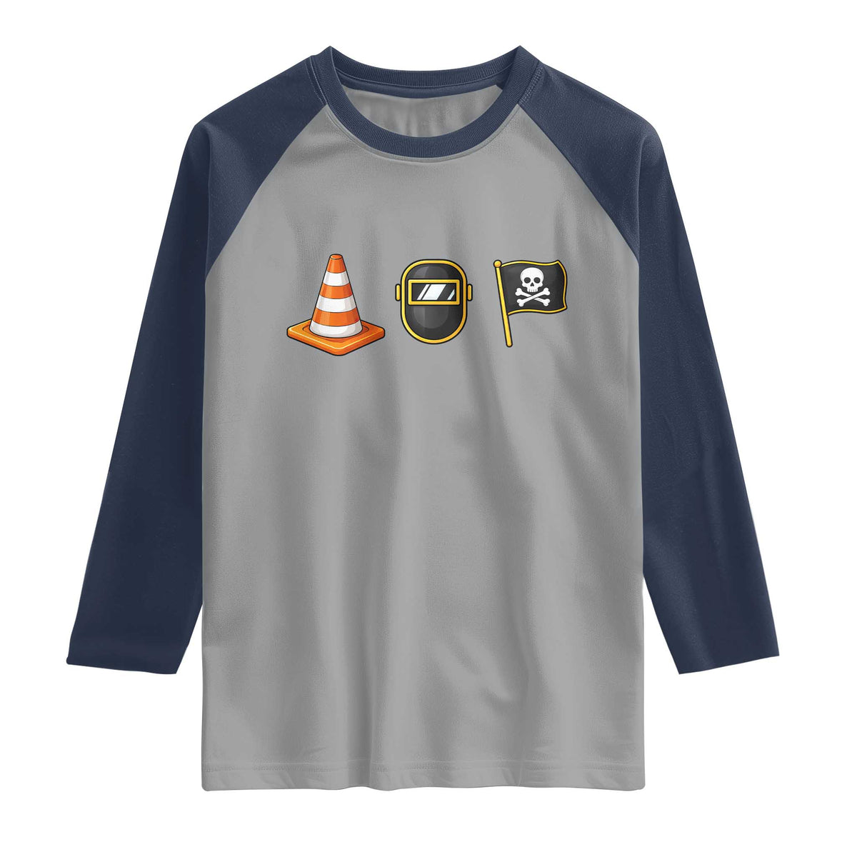 Pittsburgh Victory Icons Rebus Graphic IYKYK Meme Raglan Shirt Hoist The Cone Welding Mask Jolly Roger Flag TS02 Sport Gray Navy Print Your Wear