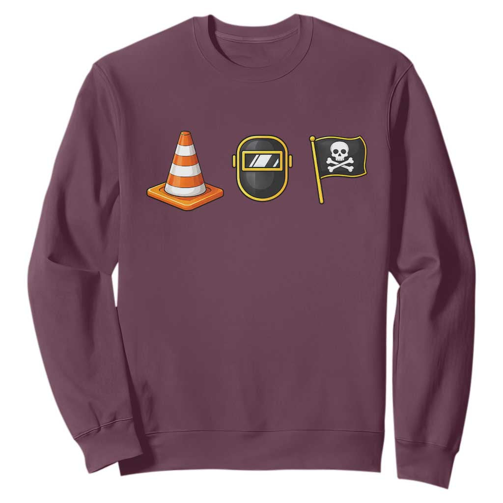 Pittsburgh Victory Icons Rebus Graphic IYKYK Meme Sweatshirt Hoist The Cone Welding Mask Jolly Roger Flag TS02 Maroon Print Your Wear