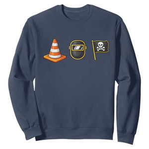 Pittsburgh Victory Icons Rebus Graphic IYKYK Meme Sweatshirt Hoist The Cone Welding Mask Jolly Roger Flag TS02 Navy Print Your Wear