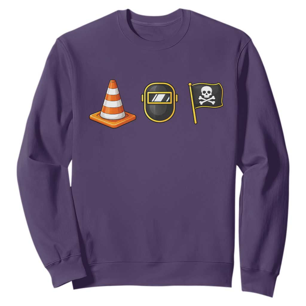 Pittsburgh Victory Icons Rebus Graphic IYKYK Meme Sweatshirt Hoist The Cone Welding Mask Jolly Roger Flag TS02 Purple Print Your Wear
