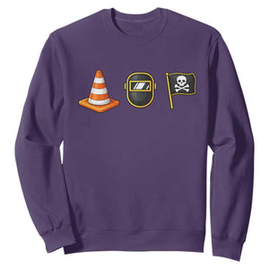 Pittsburgh Victory Icons Rebus Graphic IYKYK Meme Sweatshirt Hoist The Cone Welding Mask Jolly Roger Flag TS02 Purple Print Your Wear