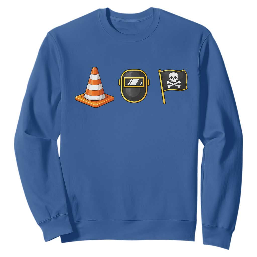 Pittsburgh Victory Icons Rebus Graphic IYKYK Meme Sweatshirt Hoist The Cone Welding Mask Jolly Roger Flag TS02 Royal Blue Print Your Wear