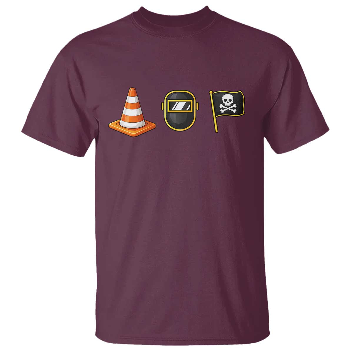 Pittsburgh Victory Icons T Shirt - Hoist The Cone Welding Mask Jolly Roger IYKYK Meme Tee TS02 Maroon Print Your Wear