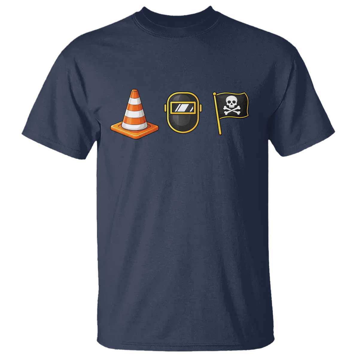 Pittsburgh Victory Icons T Shirt - Hoist The Cone Welding Mask Jolly Roger IYKYK Meme Tee TS02 Navy Print Your Wear