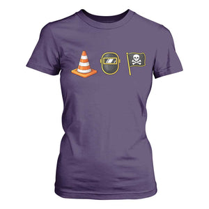 Pittsburgh Victory Icons Rebus Graphic IYKYK Meme T Shirt For Women Hoist The Cone Welding Mask Jolly Roger Flag TS02 Purple Print Your Wear