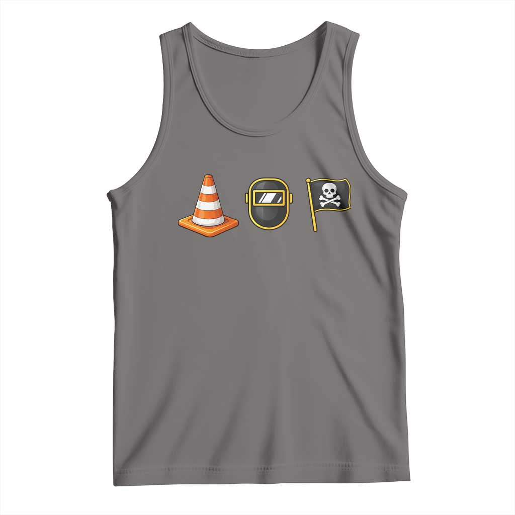 Pittsburgh Victory Icons Rebus Graphic IYKYK Meme Tank Top Hoist The Cone Welding Mask Jolly Roger Flag TS02 Deep Heather Print Your Wear