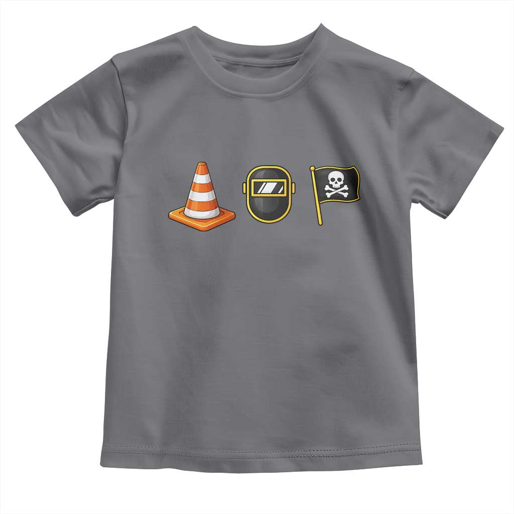 Pittsburgh Victory Icons Rebus Graphic IYKYK Meme Toddler T Shirt Hoist The Cone Welding Mask Jolly Roger Flag TS02 Charcoal Print Your Wear