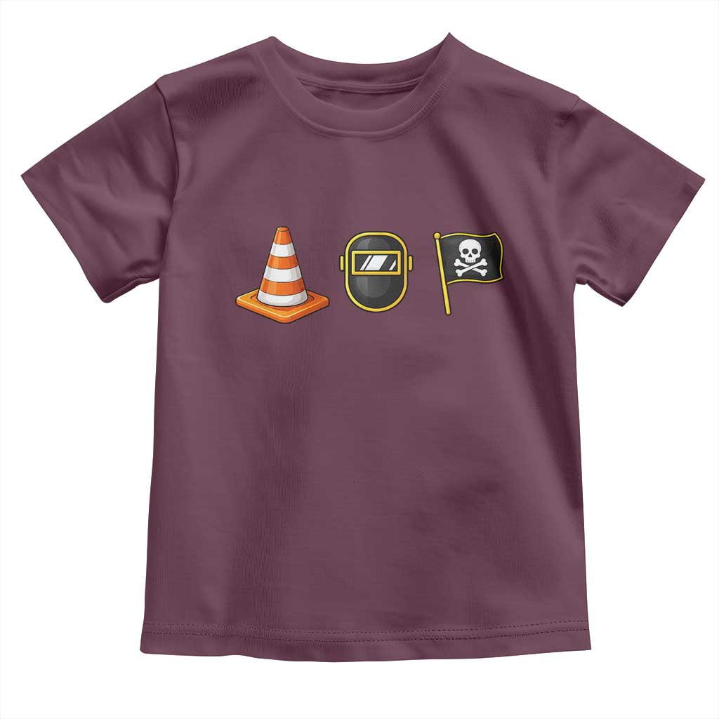 Pittsburgh Victory Icons Rebus Graphic IYKYK Meme Toddler T Shirt Hoist The Cone Welding Mask Jolly Roger Flag TS02 Maroon Print Your Wear