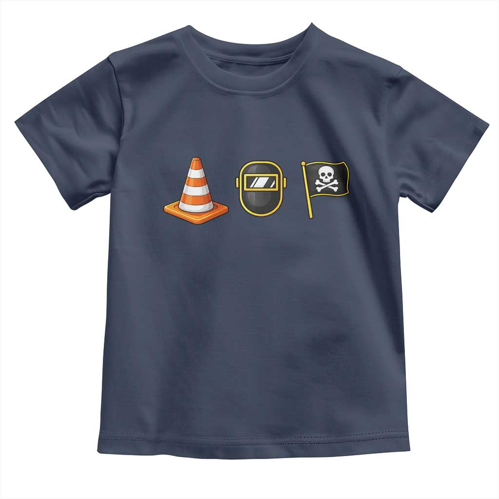 Pittsburgh Victory Icons Rebus Graphic IYKYK Meme Toddler T Shirt Hoist The Cone Welding Mask Jolly Roger Flag TS02 Navy Print Your Wear