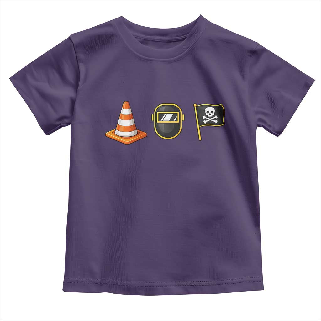 Pittsburgh Victory Icons Rebus Graphic IYKYK Meme Toddler T Shirt Hoist The Cone Welding Mask Jolly Roger Flag TS02 Purple Print Your Wear