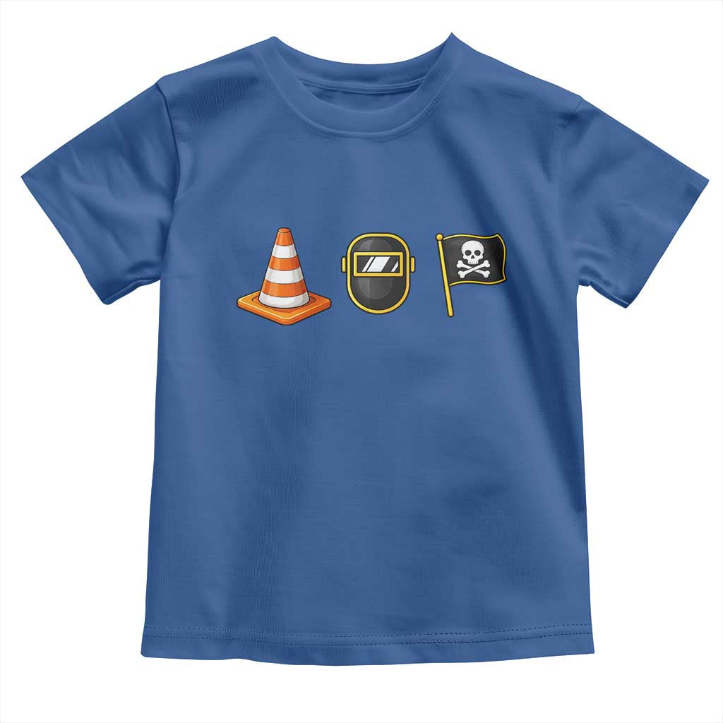 Pittsburgh Victory Icons Rebus Graphic IYKYK Meme Toddler T Shirt Hoist The Cone Welding Mask Jolly Roger Flag TS02 Royal Blue Print Your Wear