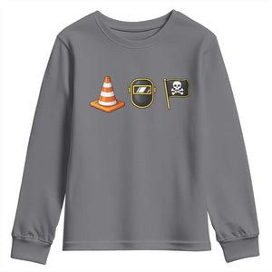 Pittsburgh Victory Icons Rebus Graphic IYKYK Meme Youth Sweatshirt Hoist The Cone Welding Mask Jolly Roger Flag TS02 Charcoal Print Your Wear