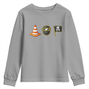 Pittsburgh Victory Icons Rebus Graphic IYKYK Meme Youth Sweatshirt Hoist The Cone Welding Mask Jolly Roger Flag TS02 Sport Gray Print Your Wear
