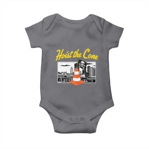 Pittsburgh Skyline Victory Hoist The Cone Meme Baby Onesie Funny Sports Fan Celebration TS02 Charcoal Print Your Wear