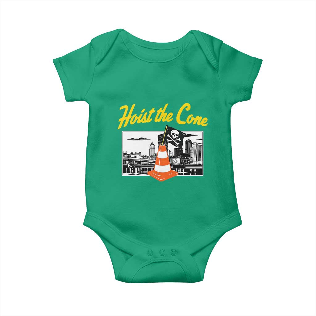 Pittsburgh Skyline Victory Hoist The Cone Meme Baby Onesie Funny Sports Fan Celebration TS02 Irish Green Print Your Wear