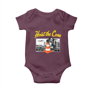 Pittsburgh Skyline Victory Hoist The Cone Meme Baby Onesie Funny Sports Fan Celebration TS02 Maroon Print Your Wear