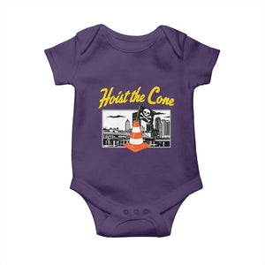 Pittsburgh Skyline Victory Hoist The Cone Meme Baby Onesie Funny Sports Fan Celebration TS02 Purple Print Your Wear