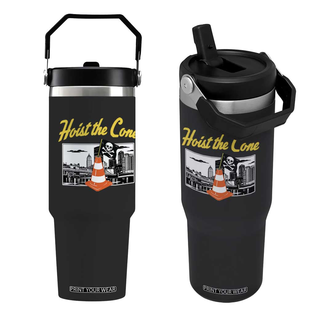Pittsburgh Skyline Victory Hoist The Cone Meme Flip Straw Tumbler Funny Sports Fan Celebration TS02 One Size: 30 oz Black Print Your Wear