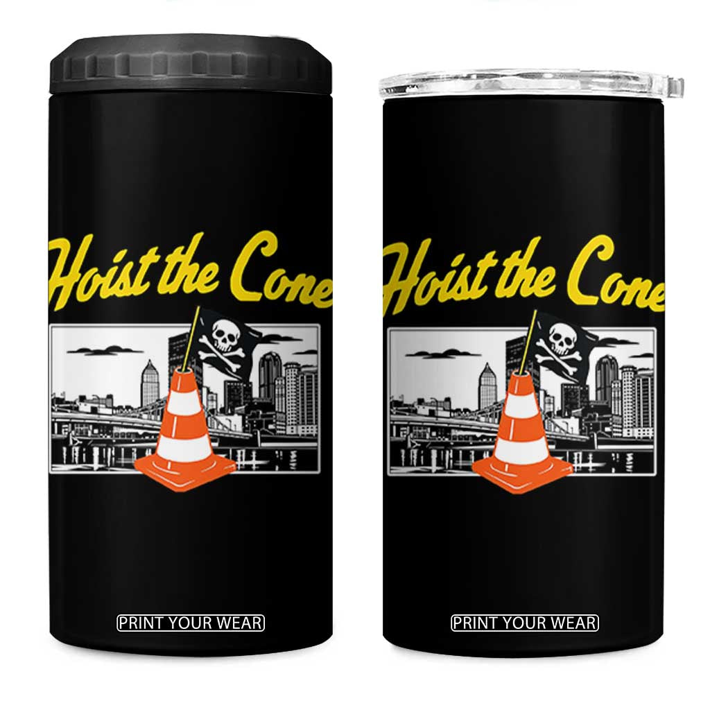 Pittsburgh Skyline Victory Hoist The Cone Meme 4 in 1 Can Cooler Tumbler Funny Sports Fan Celebration TS02 One Size: 16 oz Black Print Your Wear