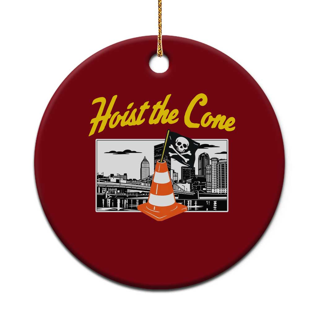 Pittsburgh Skyline Victory Hoist The Cone Meme Ceramic Ornament Funny Sports Fan Celebration TS02 1pc Red Print Your Wear