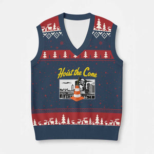 Pittsburgh Skyline Victory Hoist The Cone Meme V-Neck Knit Sweater Vest Funny Sports Fan Celebration TS02 Navy Red Print Your Wear