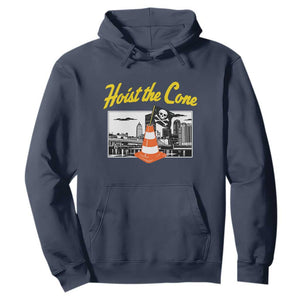 Pittsburgh Skyline Victory Hoist The Cone Meme Hoodie Funny Sports Fan Celebration TS02 Navy Print Your Wear