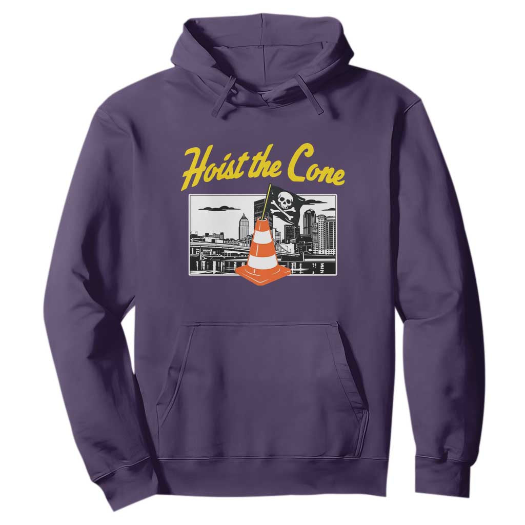 Pittsburgh Skyline Victory Hoist The Cone Meme Hoodie Funny Sports Fan Celebration TS02 Purple Print Your Wear