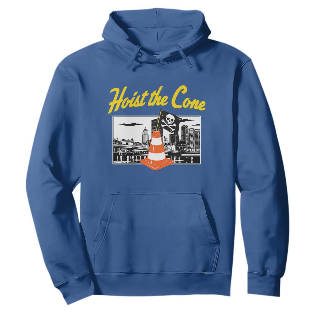 Pittsburgh Skyline Victory Hoist The Cone Meme Hoodie Funny Sports Fan Celebration TS02 Royal Blue Print Your Wear