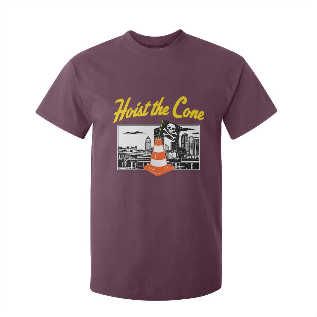 Pittsburgh Skyline Victory Hoist The Cone Meme T Shirt For Kid Funny Sports Fan Celebration TS02 Maroon Print Your Wear