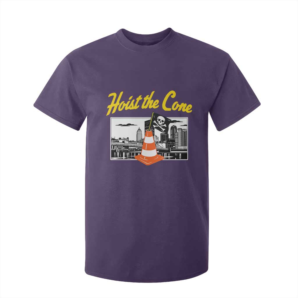 Pittsburgh Skyline Victory Hoist The Cone Meme T Shirt For Kid Funny Sports Fan Celebration TS02 Purple Print Your Wear