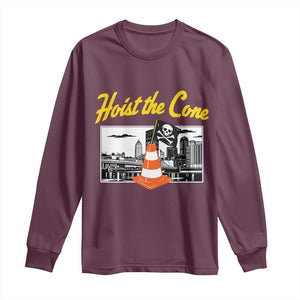 Pittsburgh Skyline Victory Hoist The Cone Meme Long Sleeve Shirt Funny Sports Fan Celebration TS02 Maroon Print Your Wear