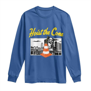 Pittsburgh Skyline Victory Hoist The Cone Meme Long Sleeve Shirt Funny Sports Fan Celebration TS02 Royal Blue Print Your Wear