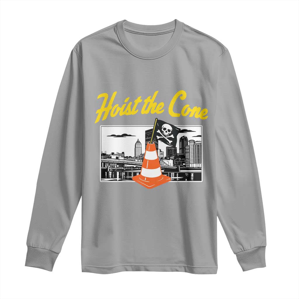 Pittsburgh Skyline Victory Hoist The Cone Meme Long Sleeve Shirt Funny Sports Fan Celebration TS02 Sport Gray Print Your Wear