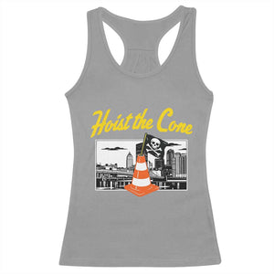 Pittsburgh Skyline Victory Hoist The Cone Meme Racerback Tank Top Funny Sports Fan Celebration TS02 Sport Gray Print Your Wear