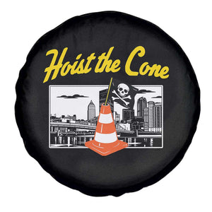 Pittsburgh Skyline Victory Hoist The Cone Meme Spare Tire Cover Funny Sports Fan Celebration TS02 Print Your Wear