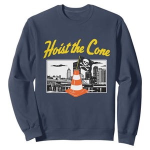 Pittsburgh Skyline Victory Hoist The Cone Meme Sweatshirt Funny Sports Fan Celebration TS02 Navy Print Your Wear