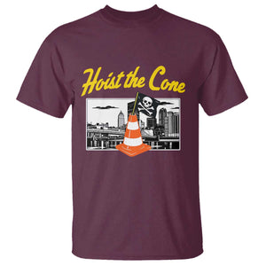 Pittsburgh Skyline Victory Hoist The Cone Meme T Shirt Funny Sports Fan Celebration TS02 Maroon Print Your Wear
