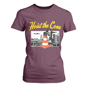 Pittsburgh Skyline Victory Hoist The Cone Meme T Shirt For Women Funny Sports Fan Celebration TS02 Maroon Print Your Wear