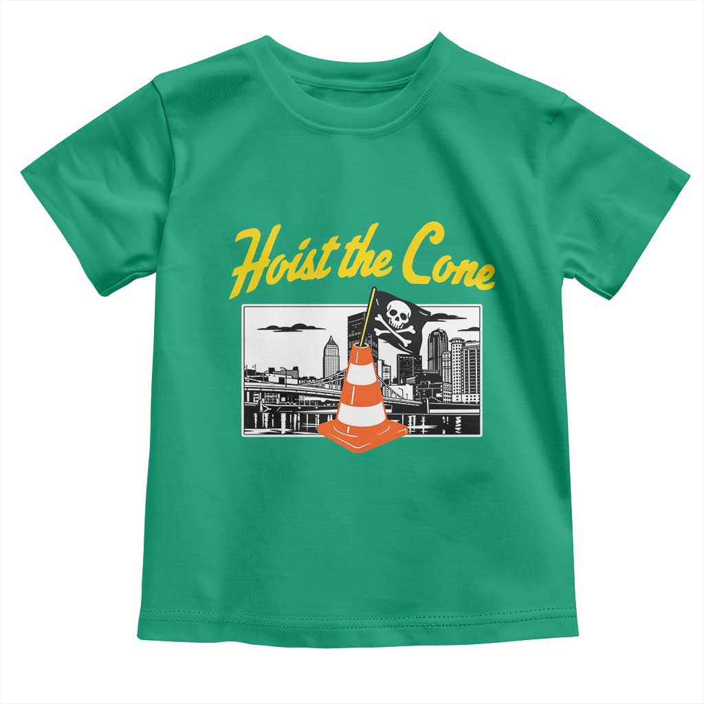 Pittsburgh Skyline Victory Hoist The Cone Meme Toddler T Shirt Funny Sports Fan Celebration TS02 Irish Green Print Your Wear