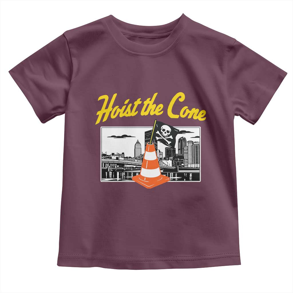 Pittsburgh Skyline Victory Hoist The Cone Meme Toddler T Shirt Funny Sports Fan Celebration TS02 Maroon Print Your Wear