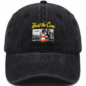 Pittsburgh Skyline Victory Hoist The Cone Meme Washed Cotton Baseball Cap Funny Sports Fan Celebration TS02 Print Your Wear