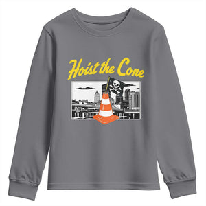 Pittsburgh Skyline Victory Hoist The Cone Meme Youth Sweatshirt Funny Sports Fan Celebration TS02 Charcoal Print Your Wear