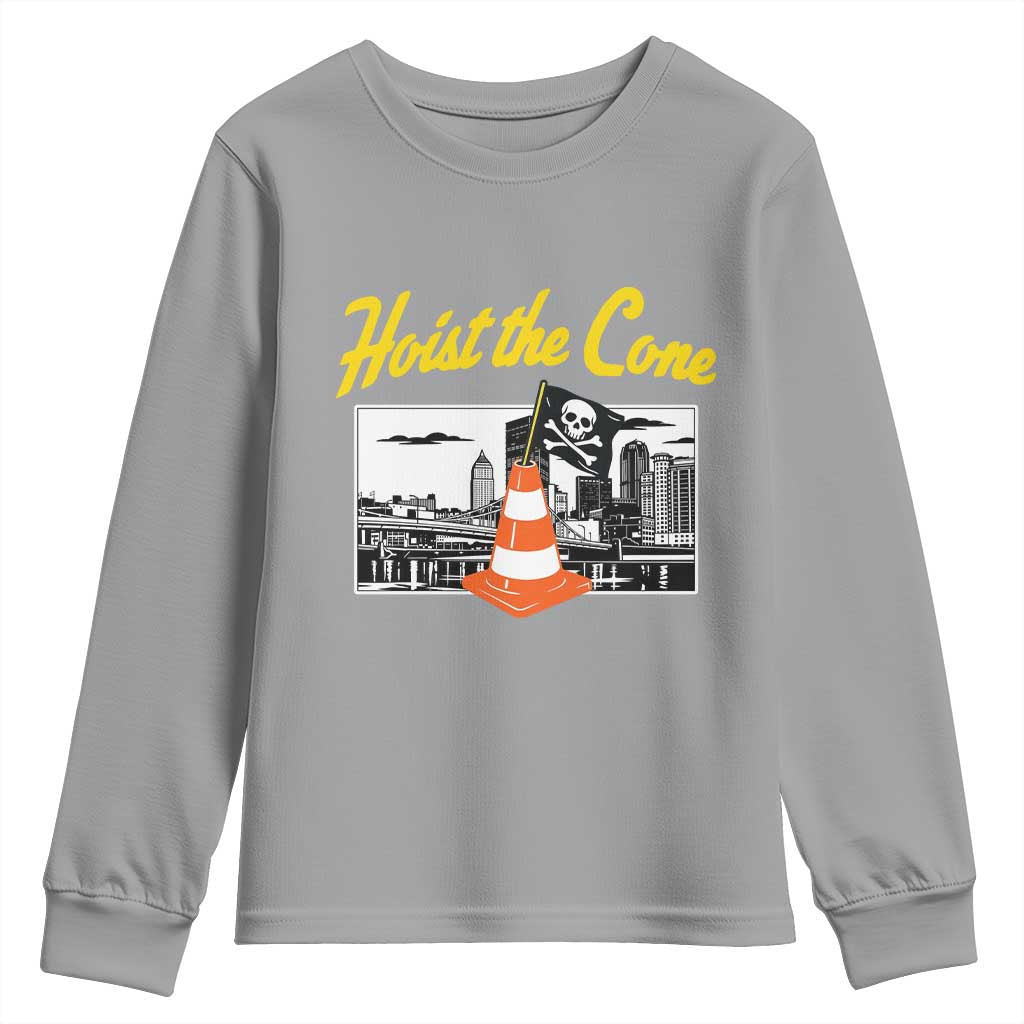 Pittsburgh Skyline Victory Hoist The Cone Meme Youth Sweatshirt Funny Sports Fan Celebration TS02 Sport Gray Print Your Wear