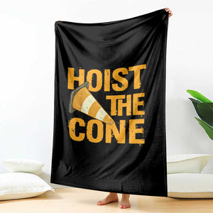 Vintage Hoist The Cone Distressed Graphic Throw Blanket Funny Sports Meme Baseball Fan Victory Celebration TS02 Print Your Wear