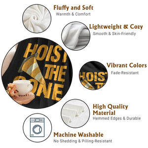 Vintage Hoist The Cone Distressed Graphic Throw Blanket Funny Sports Meme Baseball Fan Victory Celebration TS02 Print Your Wear