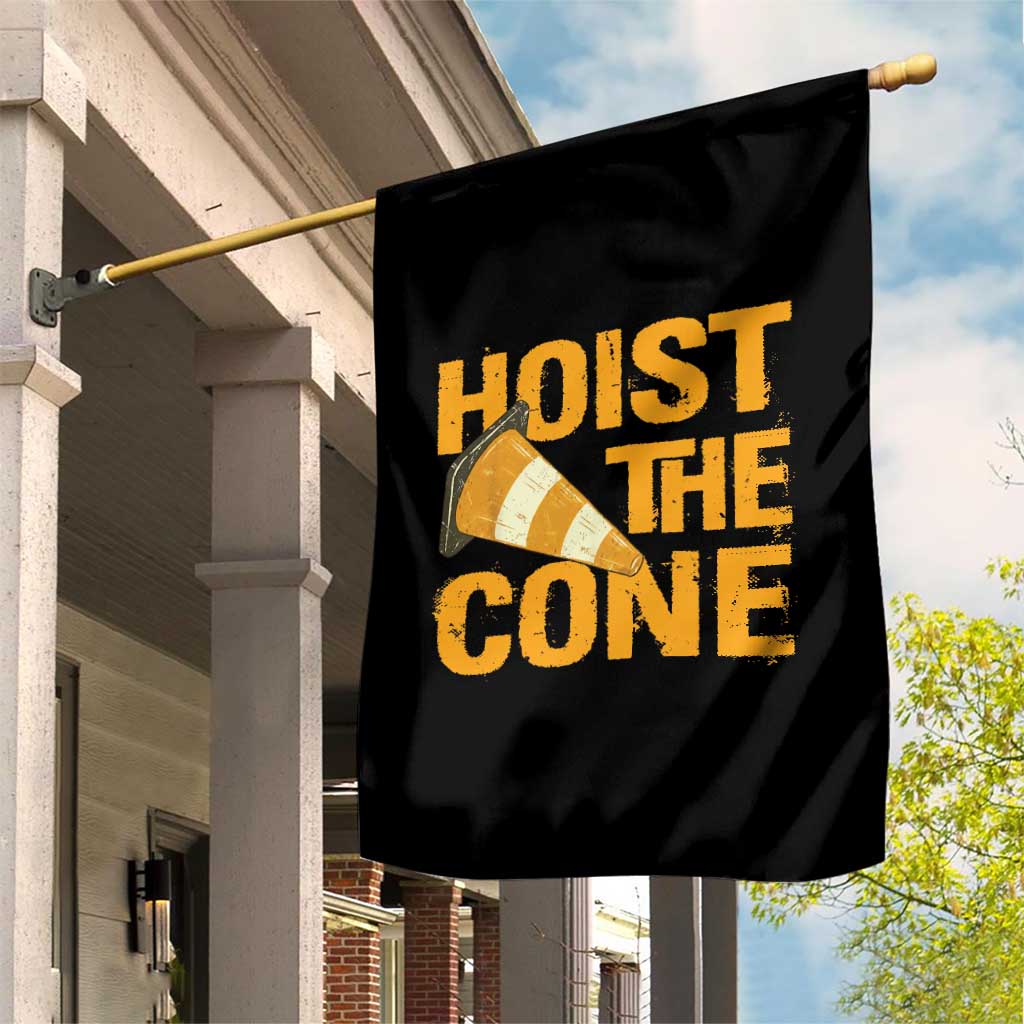 Vintage Hoist The Cone Distressed Graphic Garden Flag Funny Sports Meme Baseball Fan Victory Celebration TS02 Print Your Wear